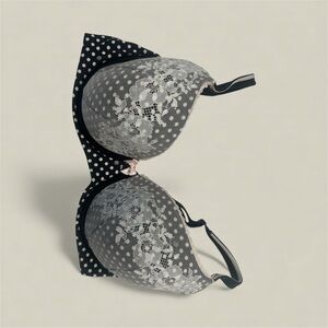 Victoria's Secret Black and White Polka Dot Bra
